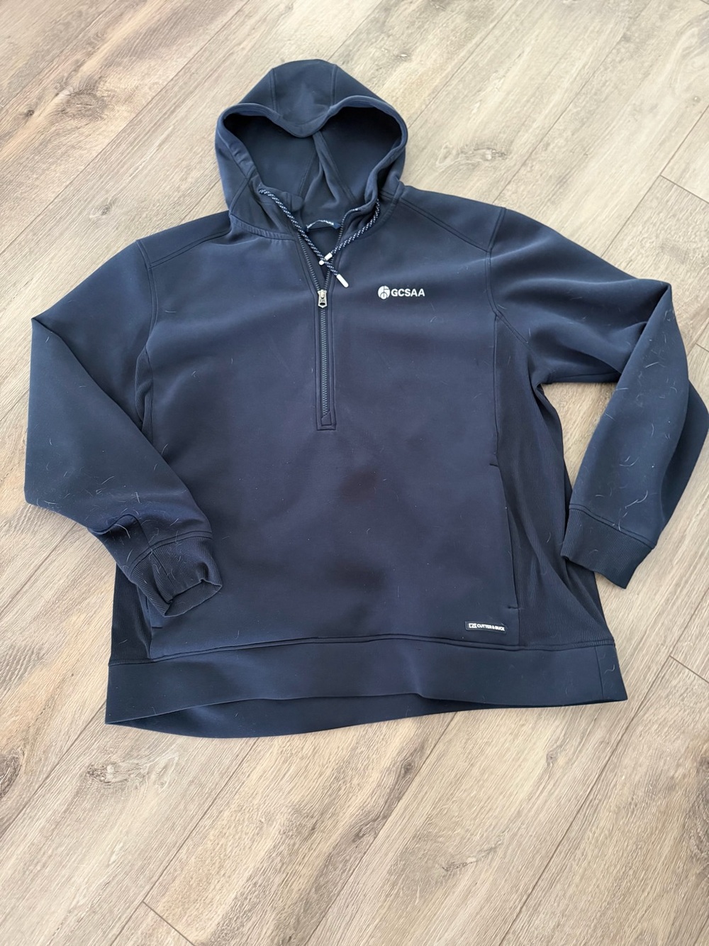 Cutter & Buck Navy Hooded Quarter-Zip Pullover